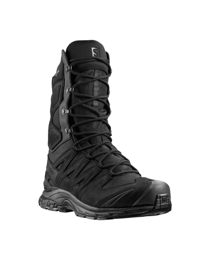 Botas Salomon XA Forces 8 GTX Black vista frontal, protección y estabilidad para terreno exigente  