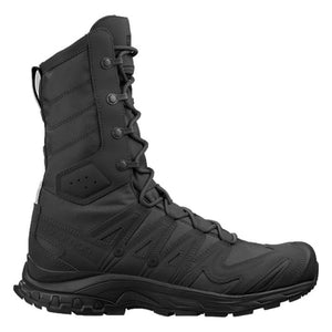 Bota táctica Salomon XA Forces Jungle Black vista lateral, caña alta para selva y terreno húmedo